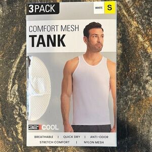 32 Degrees White Comfort Mesh Tank Top 3-Pack